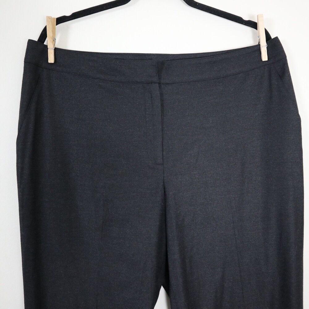 St John Size 14 Soft Flannel Trousers Fall 2011 Slim Straight Leg Pants Gray - Picture 4 of 10